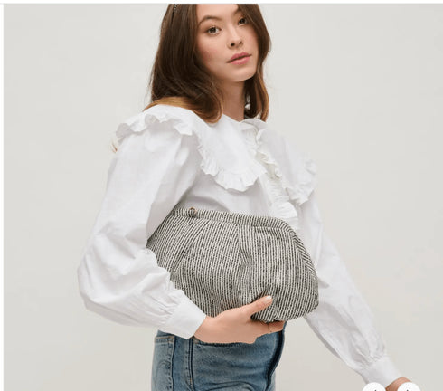 Sadie Clutch - Urban Expressions - Black/White Stripe